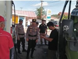 POLSEK LANGOWAN LAKUKAN MONITORING DISTRIBUSI BBM DI SPBU WALANTAKAN